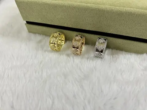 Three-Tone Diamond Accent Huggie Hoop Earrings