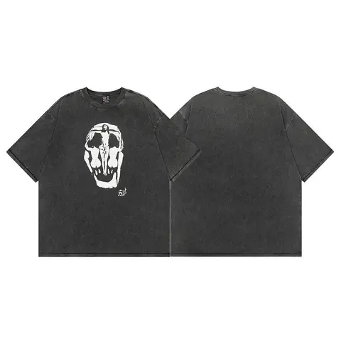 Vintage Jesus Skull Graphic T-Shirt