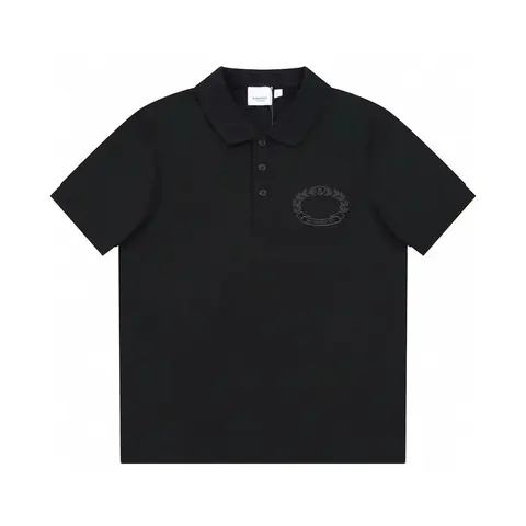 Burberry Black Embroidered Logo Polo Shirt