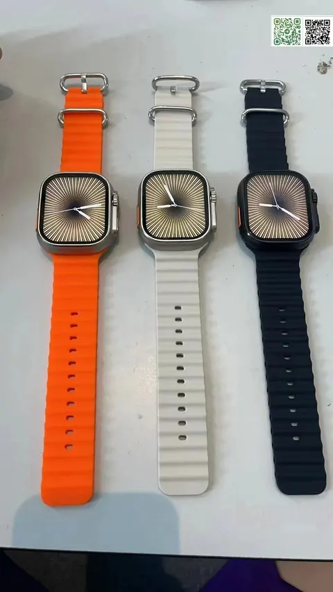 Smart Watch Collection - Orange, White, and Black Straps