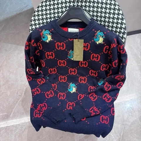 Gucci GG Dragon Print Knit Sweater