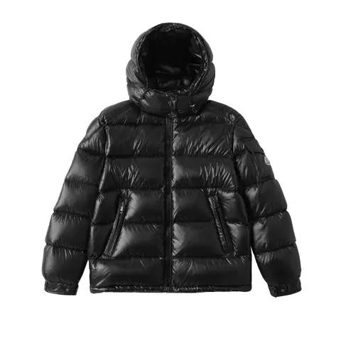 Moncler Black Quilted Down Jacket with Hood