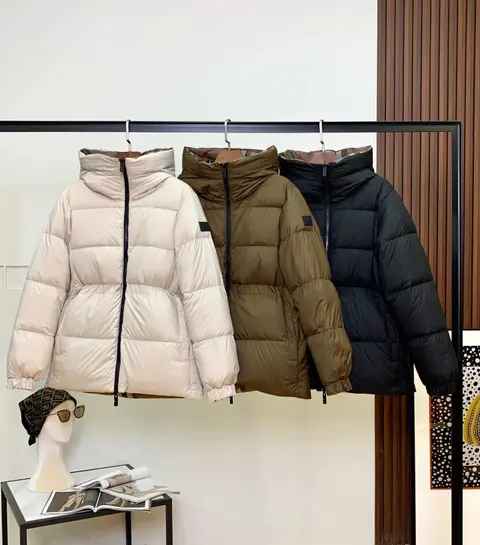 Women's Puffer Jacket Collection in Beige, Olive, and Black