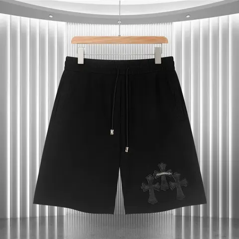 Black Embroidered Cross Logo Sweat Shorts