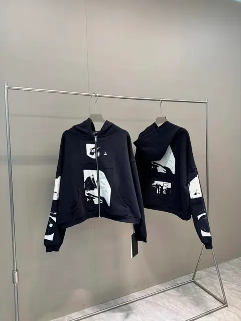 ERD Madonna Embroidered Zip-Up Hoodie