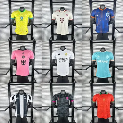 Soccer Jersey Collection Featuring Real Madrid, Juventus, Inter Miami, and More