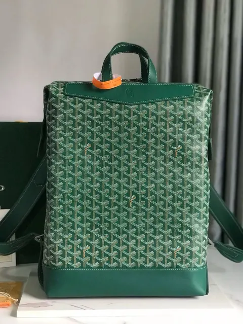 MCM Green Monogram Backpack