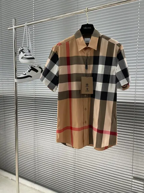 Burberry Check Pattern Short Sleeve Shirt