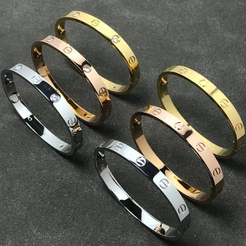 Cartier Love Bracelets Collection in Silver, Rose Gold, and Yellow Gold