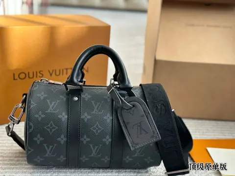 Louis Vuitton Black Monogram Keepall Bag