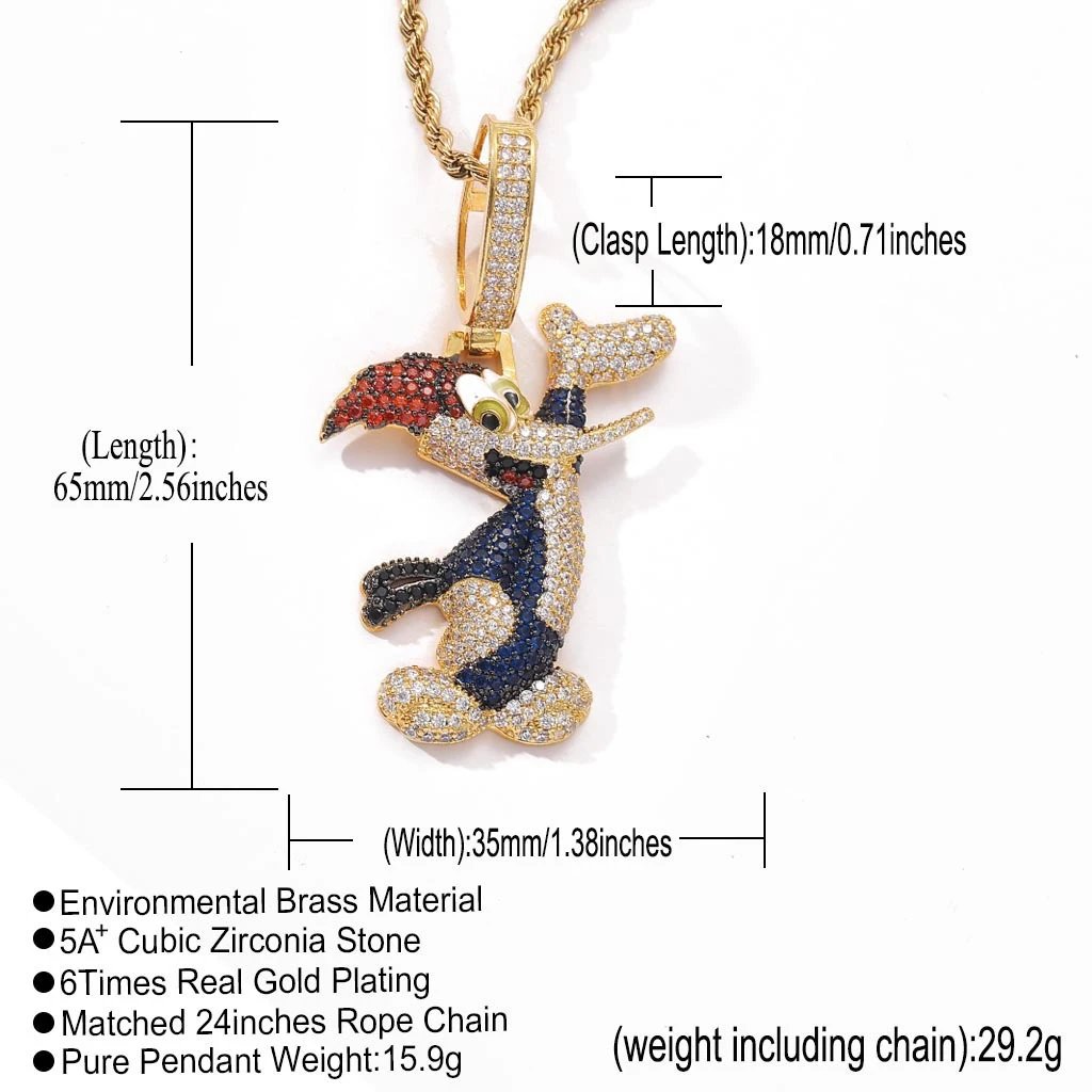 啄木鸟金+3mm*60cm不锈钢麻花链
