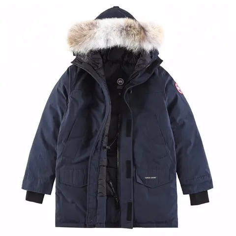Canada Goose Navy Parka with Fur Trim Hood