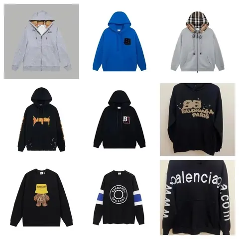 Balenciaga and Burberry Hoodies Collection