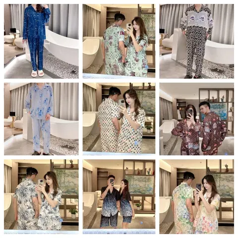 Louis Vuitton Black and White Monogram Short Sleeve Pajama Set
