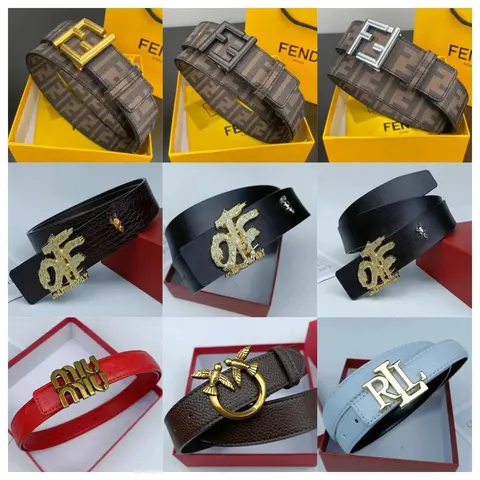 Designer Brand Belts Collection Featuring Fendi, Miu Miu, Ralph Lauren, and Others