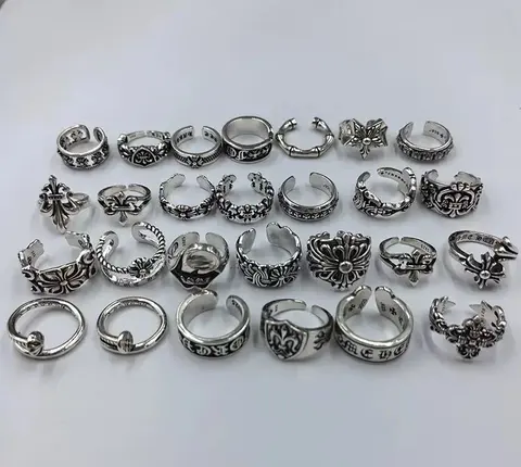 Vintage-Style Open Band Couple Ring Set