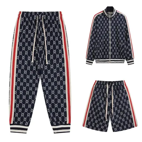 Gucci GG Monogram Track Set with Jacket, Pants, and Shorts