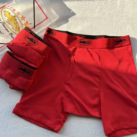 Red Boxer Briefs with Black Waistband Logo