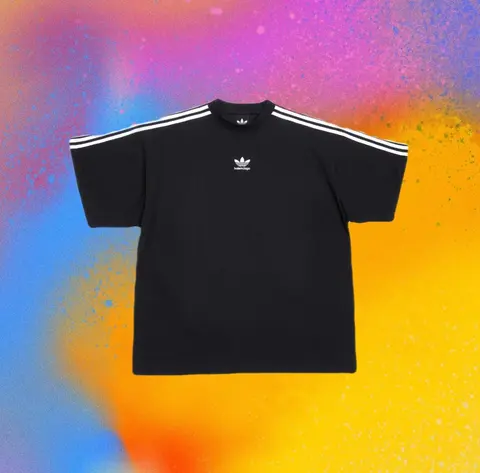 Adidas Originals Black T-Shirt with White Stripes