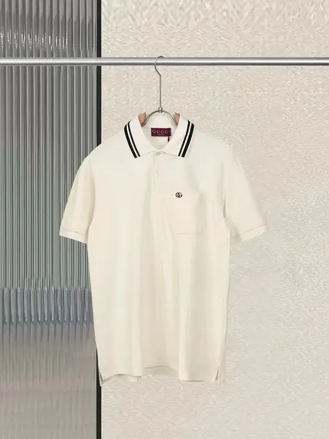 Gucci Cream Polo Shirt with Black Trim