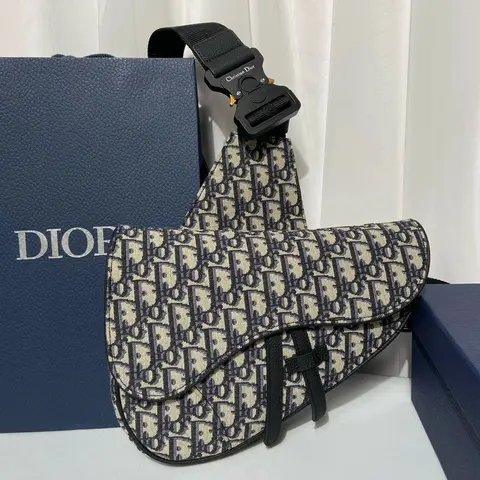 Dior Oblique Print Saddle Bag