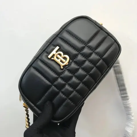 TB Quilted Black Crossbody Bag