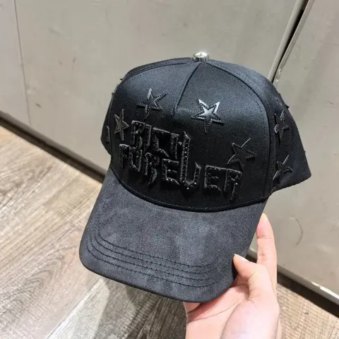 Black Forever Star Embroidered Baseball Cap