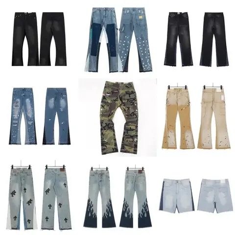 Denim Collection Featuring Patchwork, Camouflage, and Embellished Jeans