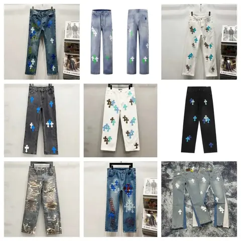 Cross Embroidered Denim Jeans Collection
