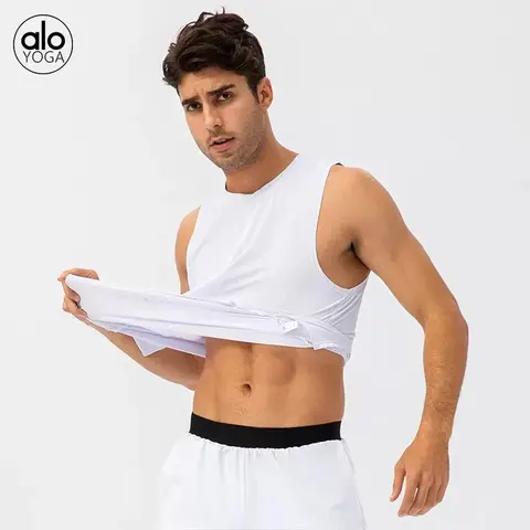 alo YOGA Men's White Sleeveless Tank Top