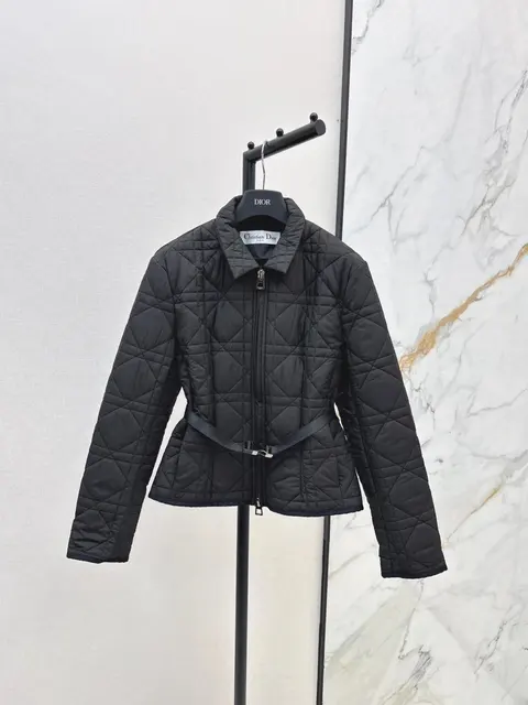 Dior Black Quilted Jacket with Belt