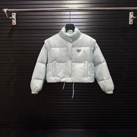 Prada Light Blue Quilted Puffer Jacket