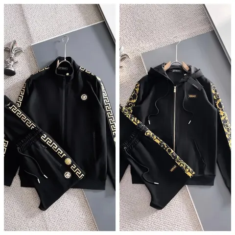 Versace Black and Gold Track Suit Set