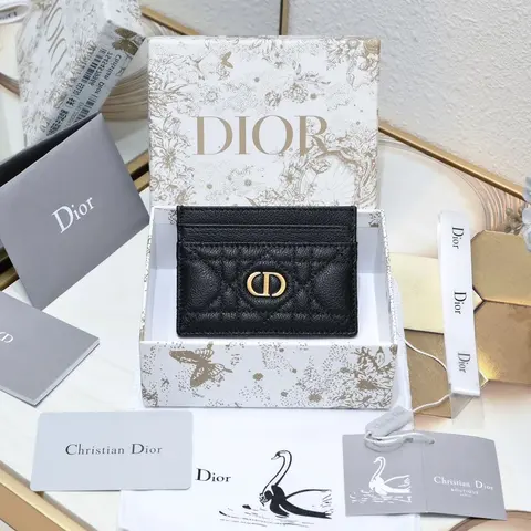 Dior Black Quilted Card Holder