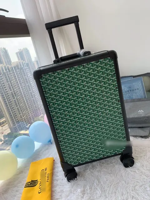 Goyard Green Monogram Luggage