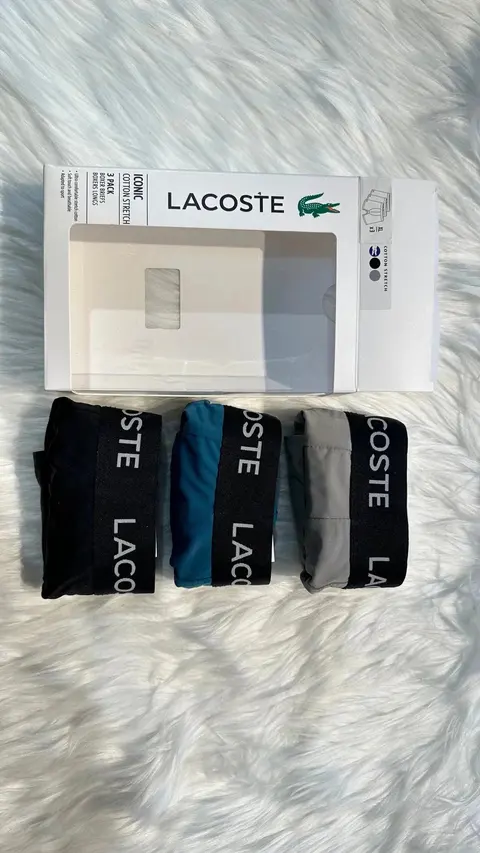 Lacoste Iconic Cotton Stretch 3-Pack Boxer Briefs
