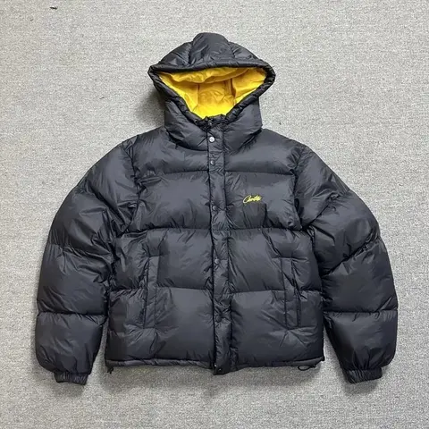 Carhartt Black Puffer Jacket with Yellow Lining