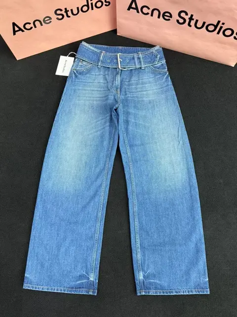 Acne Studios Wide Leg Cropped Jeans