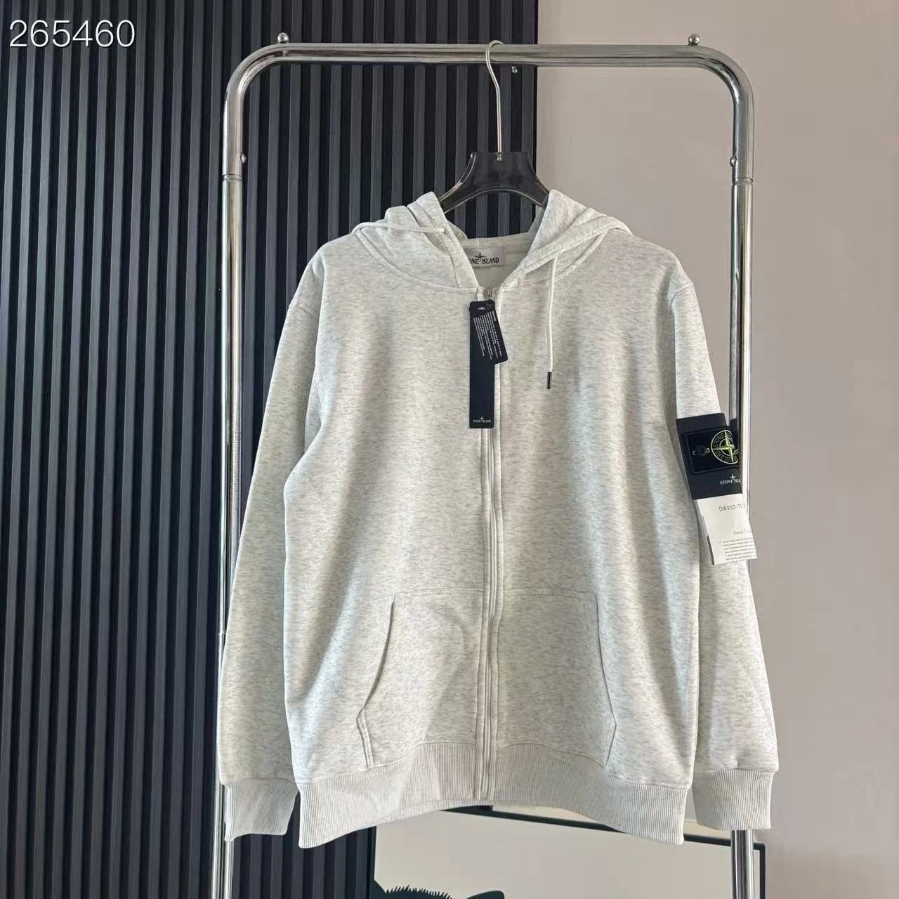 加绒拉链浅灰色