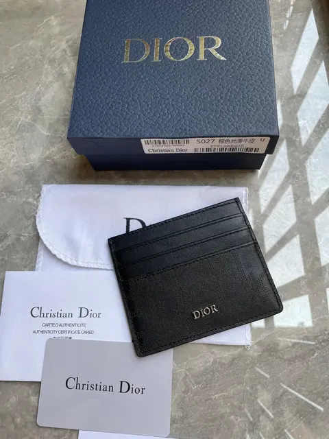 Christian Dior Black Leather Card Holder
