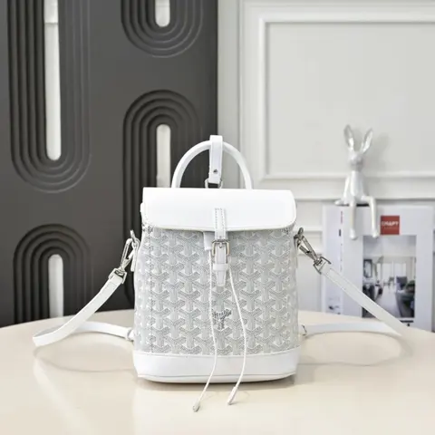 MCM White Monogram Backpack
