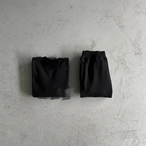 Black Sweatshirt and Sweatpants Set