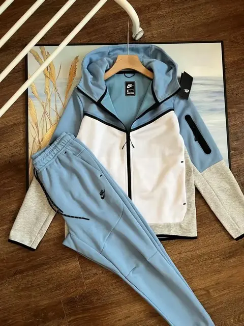 Nike Tracksuit Set - Light Blue and White