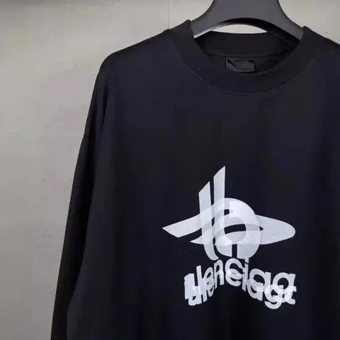 Balenciaga Logo Print Long Sleeve T-Shirt