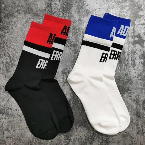Pure Cotton Two-Tone Mid-Calf Socks for Men and Women - Trendy Sport Socks