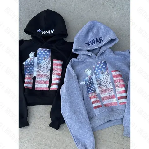 #WAR American Flag Print Hoodie