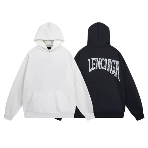 LENCIAGA Oversized Hoodie - White and Black