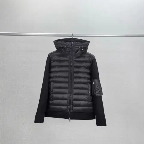 Moncler Black Quilted Hooded Jacket