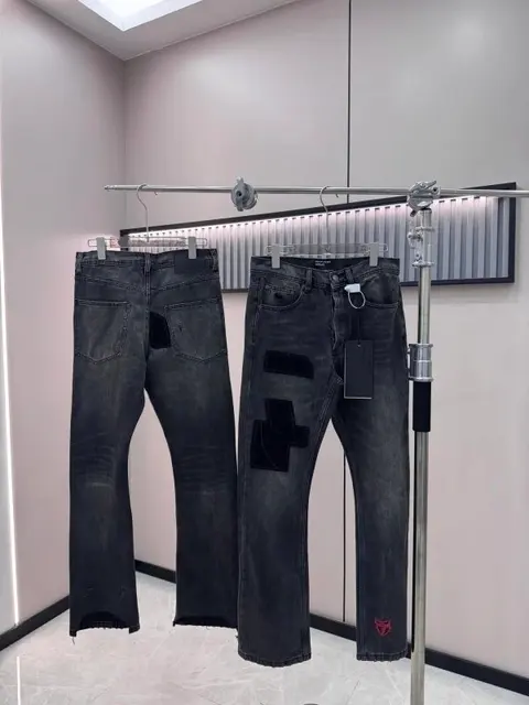 Balmain Black Patchwork Denim Jeans