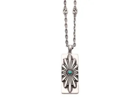Sterling Silver Turquoise Pendant Necklace